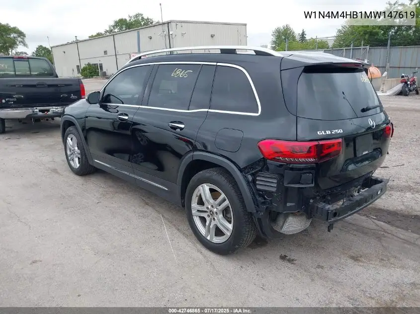 2021 Mercedes-Benz Glb 250 4Matic VIN: W1N4M4HB1MW147619 Lot: 42746865