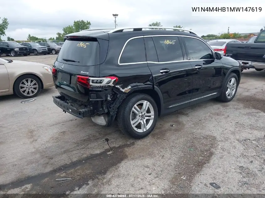 2021 Mercedes-Benz Glb 250 4Matic VIN: W1N4M4HB1MW147619 Lot: 42746865