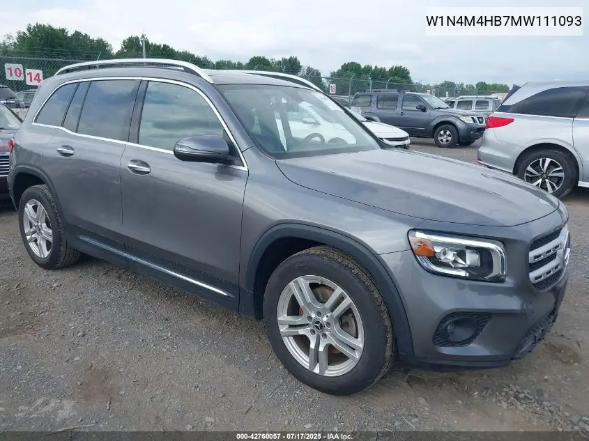 2021 Mercedes-Benz Glb 250 4Matic VIN: W1N4M4HB7MW111093 Lot: 42760057