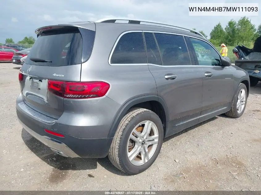 2021 Mercedes-Benz Glb 250 4Matic VIN: W1N4M4HB7MW111093 Lot: 42760057