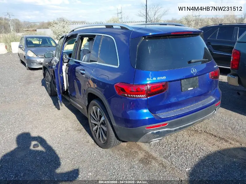2022 Mercedes-Benz Glb 250 4Matic VIN: W1N4M4HB7NW231512 Lot: 42039586