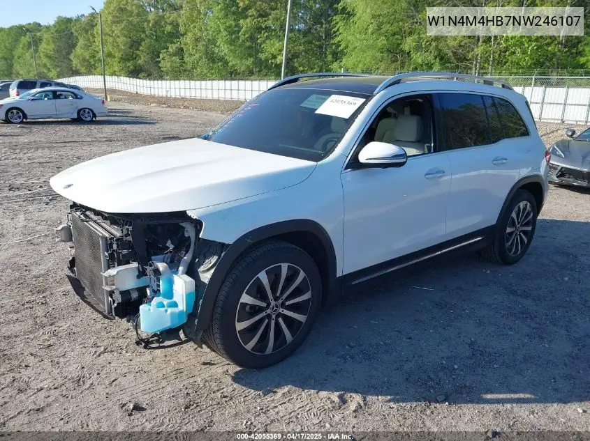 2022 Mercedes-Benz Glb 250 4Matic VIN: W1N4M4HB7NW246107 Lot: 42055369