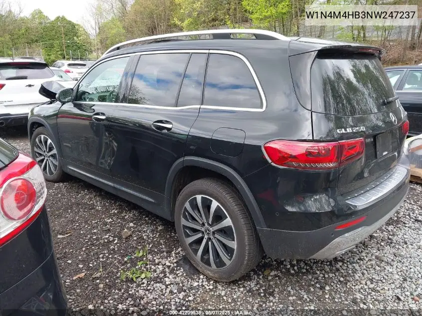 2022 Mercedes-Benz Glb 250 4Matic VIN: W1N4M4HB3NW247237 Lot: 42209538