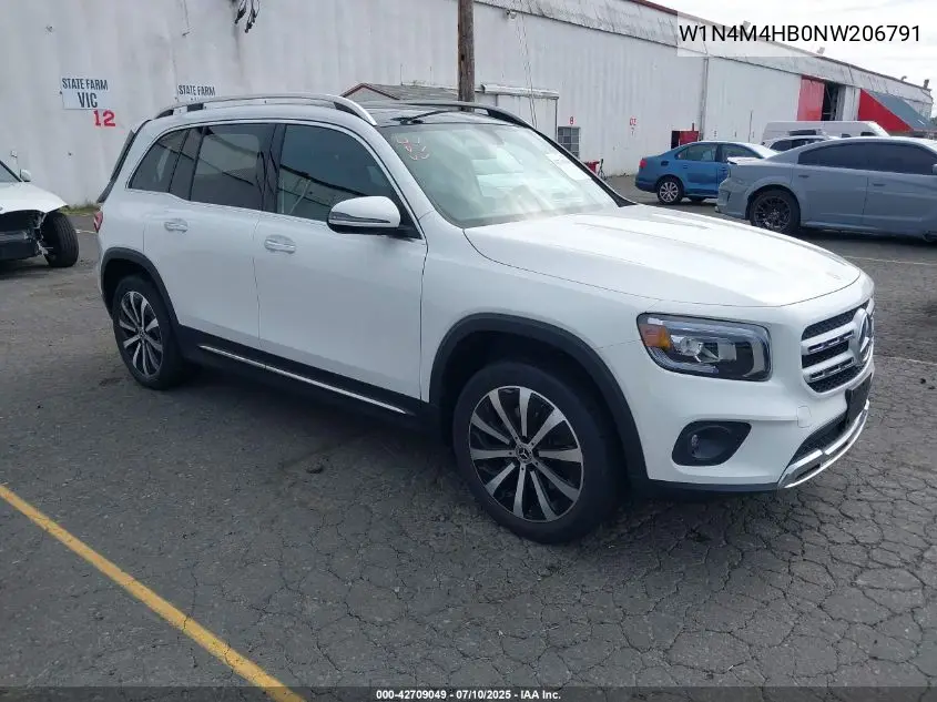 2022 Mercedes-Benz Glb 250 4Matic VIN: W1N4M4HB0NW206791 Lot: 42709049