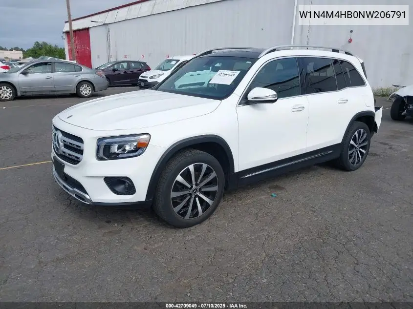 2022 Mercedes-Benz Glb 250 4Matic VIN: W1N4M4HB0NW206791 Lot: 42709049
