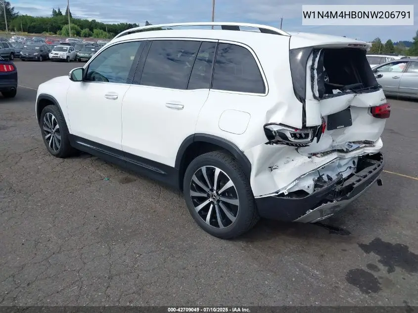 2022 Mercedes-Benz Glb 250 4Matic VIN: W1N4M4HB0NW206791 Lot: 42709049