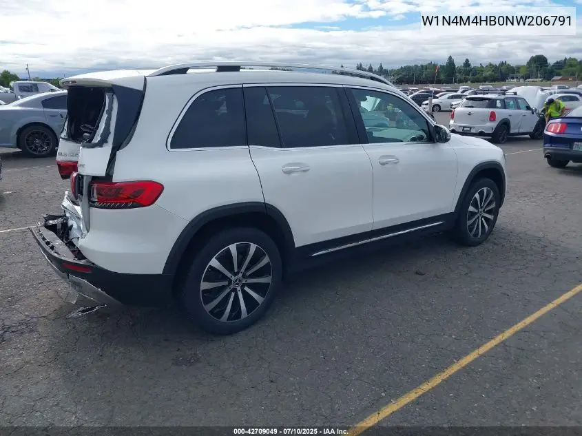 2022 Mercedes-Benz Glb 250 4Matic VIN: W1N4M4HB0NW206791 Lot: 42709049