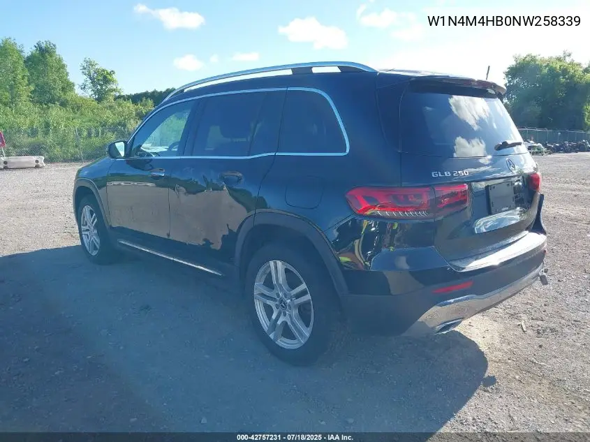2022 Mercedes-Benz Glb 250 4Matic VIN: W1N4M4HB0NW258339 Lot: 42757231