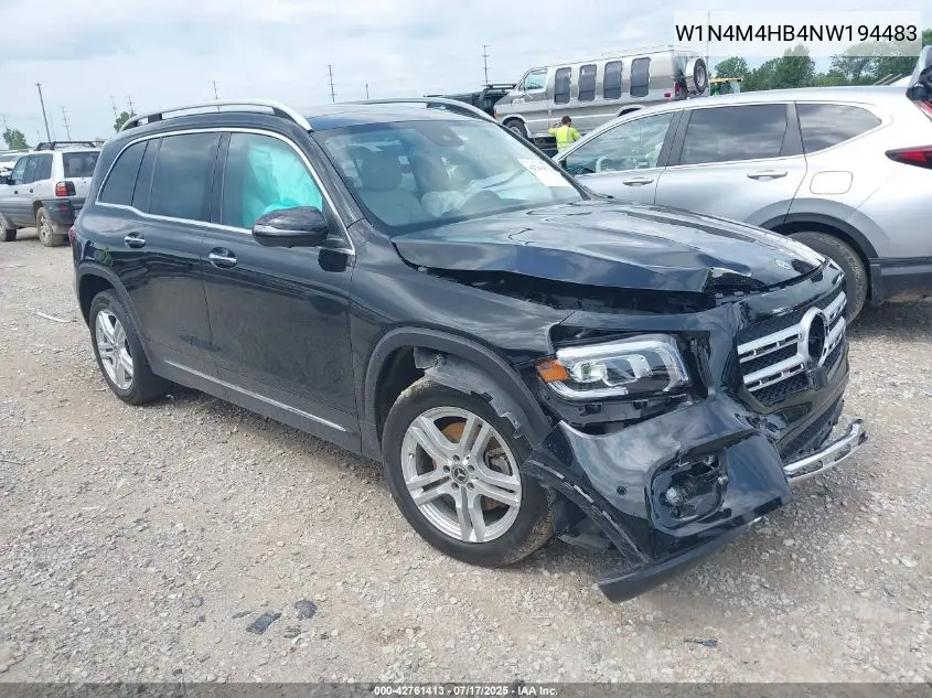 2022 Mercedes-Benz Glb 250 4Matic VIN: W1N4M4HB4NW194483 Lot: 42761413