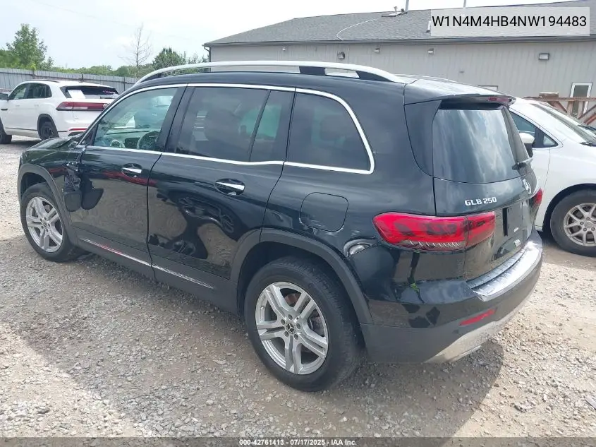 2022 Mercedes-Benz Glb 250 4Matic VIN: W1N4M4HB4NW194483 Lot: 42761413