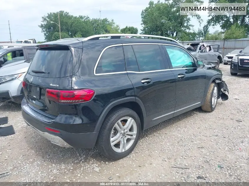 2022 Mercedes-Benz Glb 250 4Matic VIN: W1N4M4HB4NW194483 Lot: 42761413