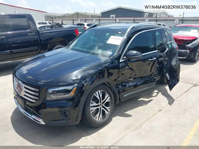 2024 Mercedes-Benz Glb 250 VIN: W1N4M4GB2RW378036 Lot: 42676655