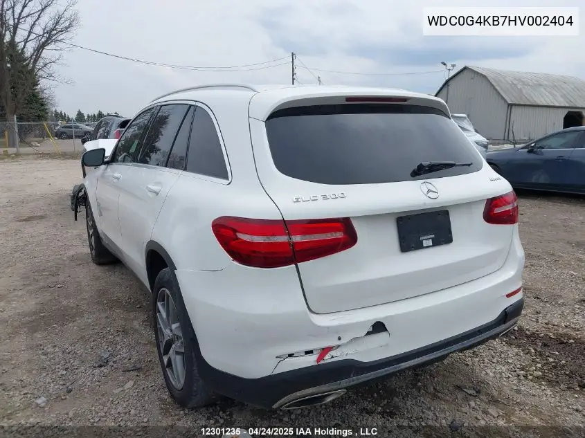 2017 Mercedes-Benz Glc 300 4Matic VIN: WDC0G4KB7HV002404 Lot: 12301235