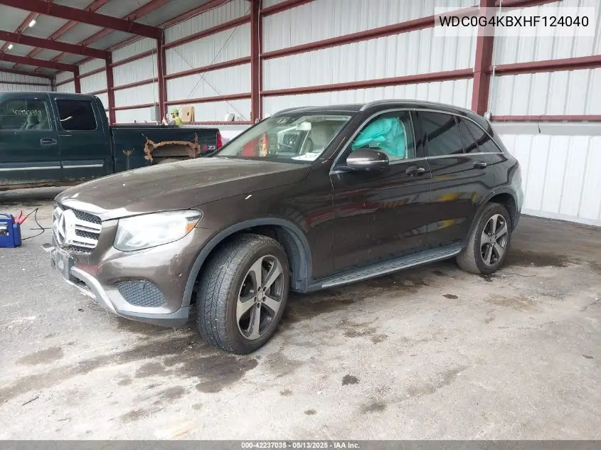 2017 Mercedes-Benz Glc 300 4Matic VIN: WDC0G4KBXHF124040 Lot: 42237035