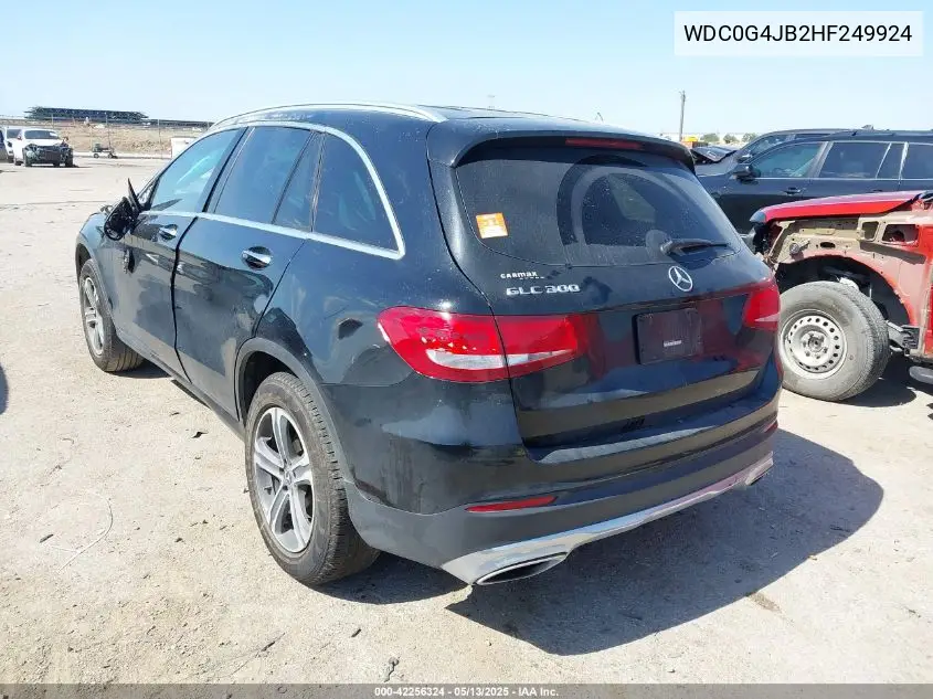 2017 Mercedes-Benz Glc 300 VIN: WDC0G4JB2HF249924 Lot: 42256324