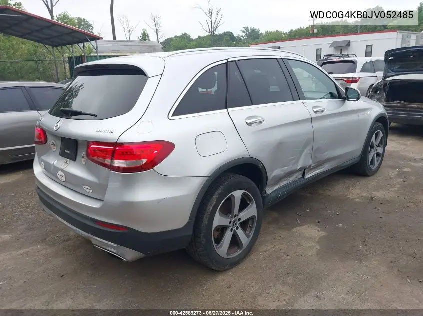 2018 Mercedes-Benz Glc 300 4Matic VIN: WDC0G4KB0JV052485 Lot: 42589273
