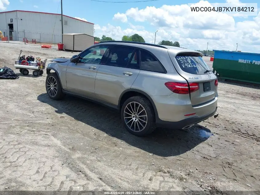 2019 Mercedes-Benz Glc 300 VIN: WDC0G4JB7KV184212 Lot: 42253229