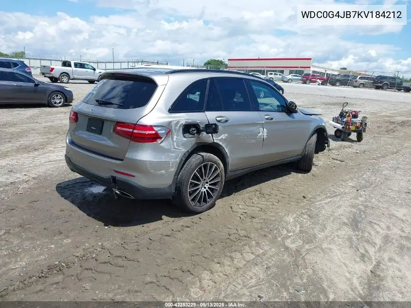 2019 Mercedes-Benz Glc 300 VIN: WDC0G4JB7KV184212 Lot: 42253229