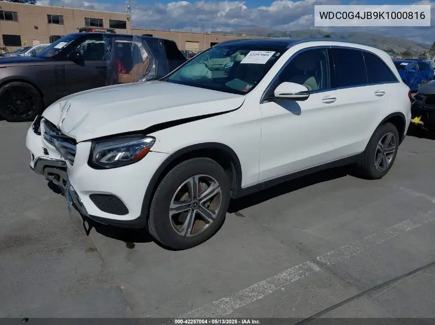 2019 Mercedes-Benz Glc 300 VIN: WDC0G4JB9K1000816 Lot: 42257004