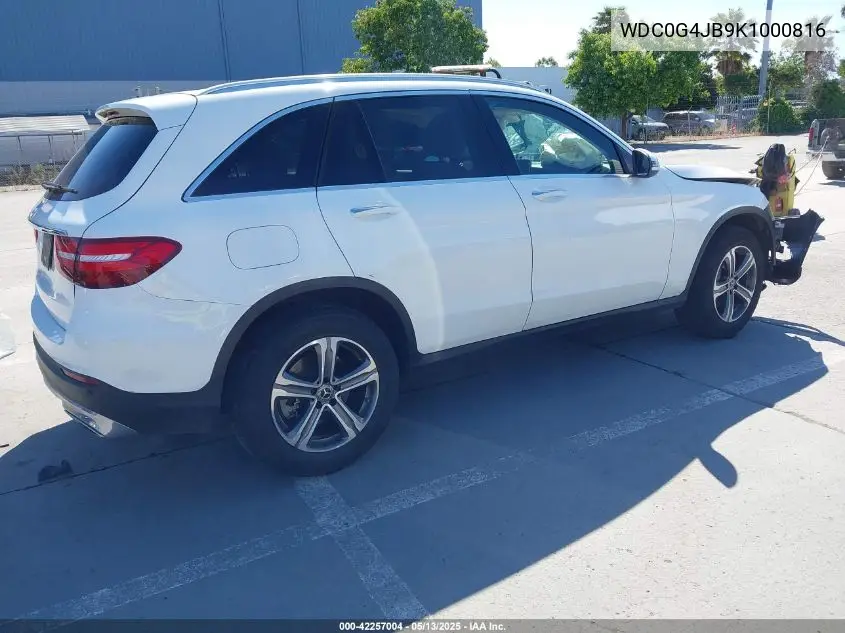 2019 Mercedes-Benz Glc 300 VIN: WDC0G4JB9K1000816 Lot: 42257004