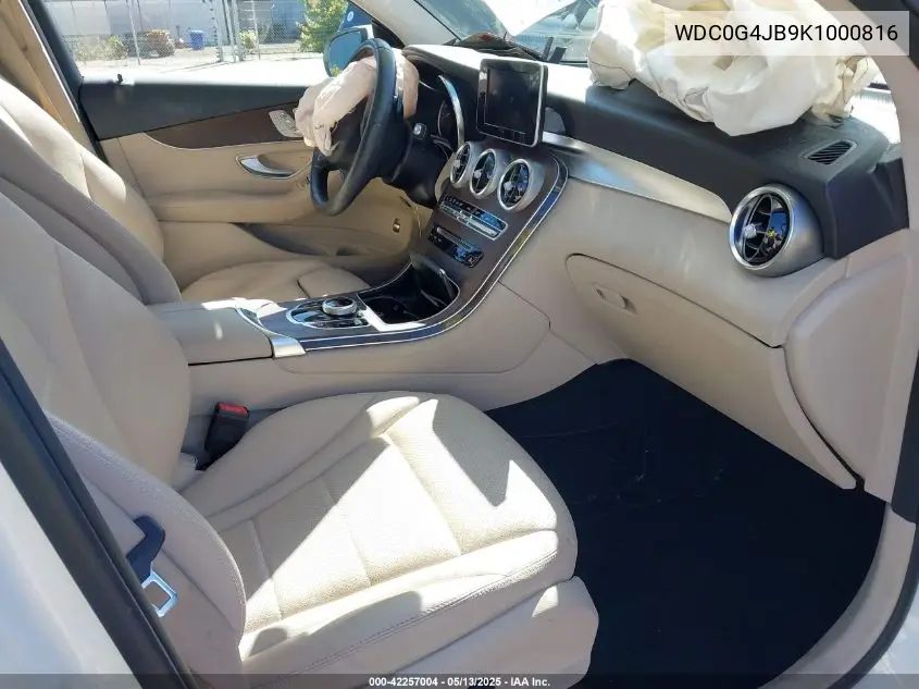 2019 Mercedes-Benz Glc 300 VIN: WDC0G4JB9K1000816 Lot: 42257004