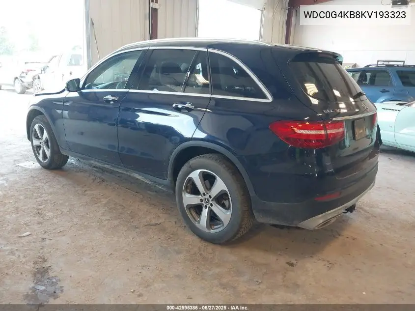 2019 Mercedes-Benz Glc 300 4Matic VIN: WDC0G4KB8KV193323 Lot: 42595386
