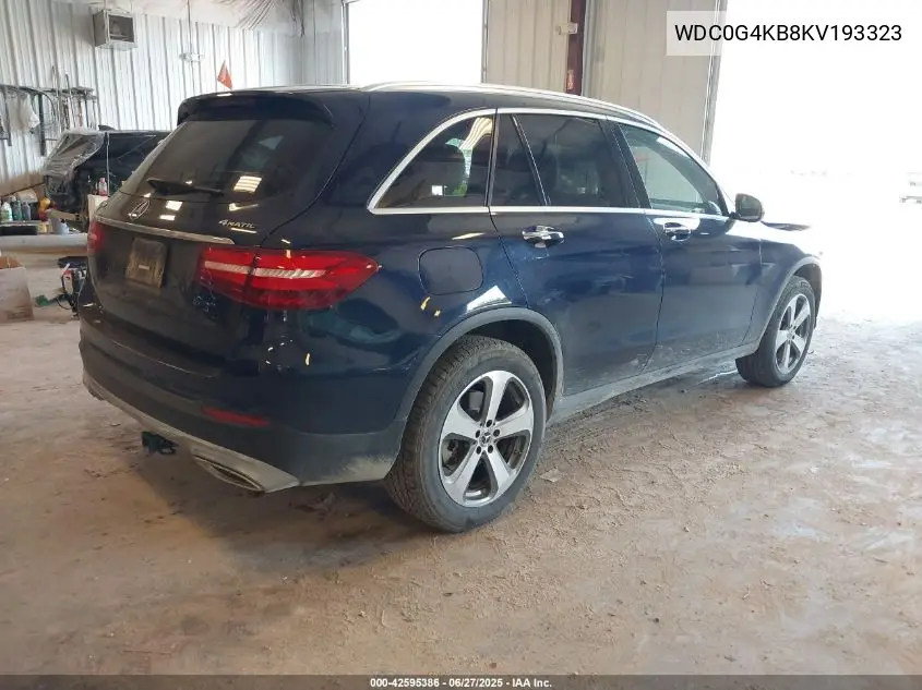 2019 Mercedes-Benz Glc 300 4Matic VIN: WDC0G4KB8KV193323 Lot: 42595386