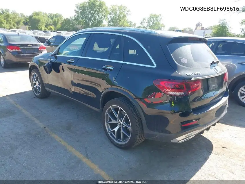 2020 Mercedes-Benz Glc 300 4Matic VIN: WDC0G8EB8LF698616 Lot: 42246054