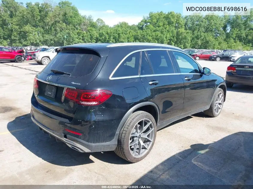 2020 Mercedes-Benz Glc 300 4Matic VIN: WDC0G8EB8LF698616 Lot: 42246054