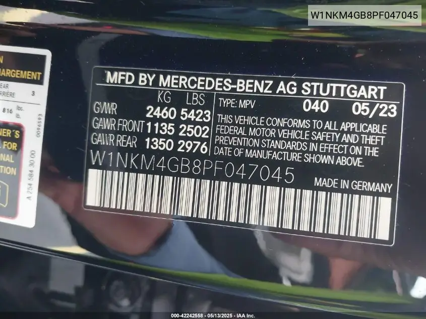 2023 Mercedes-Benz Glc 300 Suv VIN: W1NKM4GB8PF047045 Lot: 42242558