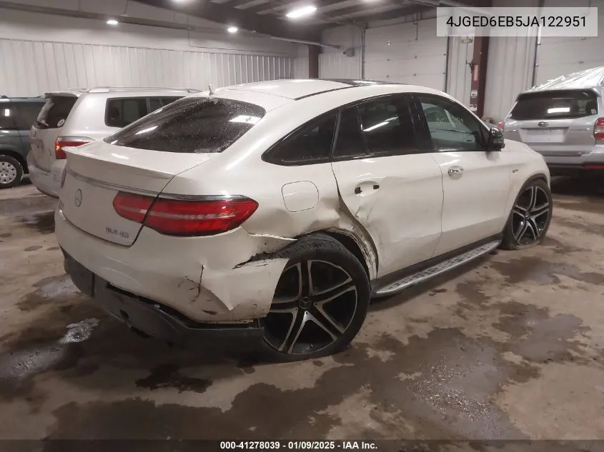 2018 Mercedes-Benz Amg Gle 43 Coupe 4Matic VIN: 4JGED6EB5JA122951 Lot: 41278039