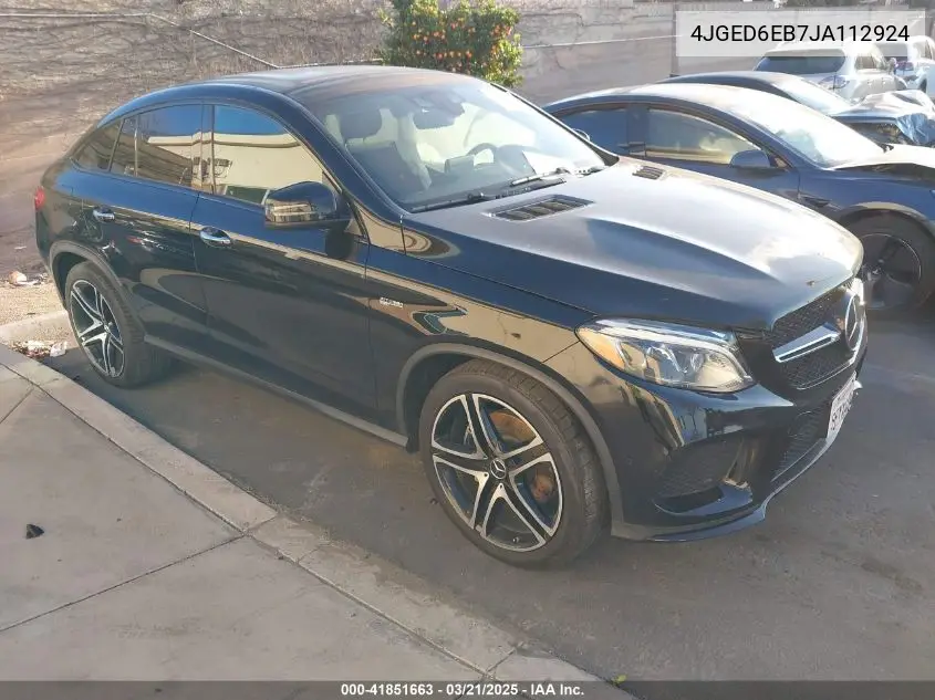 2018 Mercedes-Benz Amg Gle 43 Coupe 4Matic VIN: 4JGED6EB7JA112924 Lot: 41851663