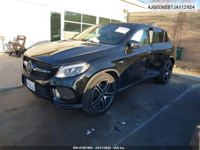2018 Mercedes-Benz Amg Gle 43 Coupe 4Matic VIN: 4JGED6EB7JA112924 Lot: 41851663