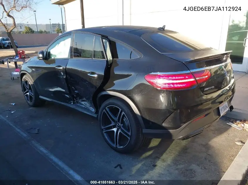 2018 Mercedes-Benz Amg Gle 43 Coupe 4Matic VIN: 4JGED6EB7JA112924 Lot: 41851663
