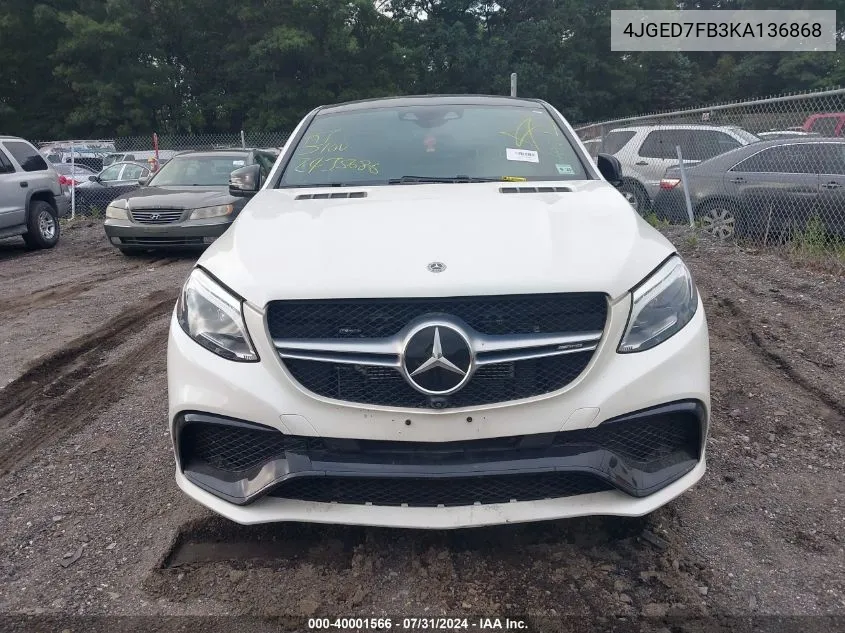 2019 Mercedes-Benz Amg Gle 63 Coupe S 4Matic VIN: 4JGED7FB3KA136868 Lot: 40001566