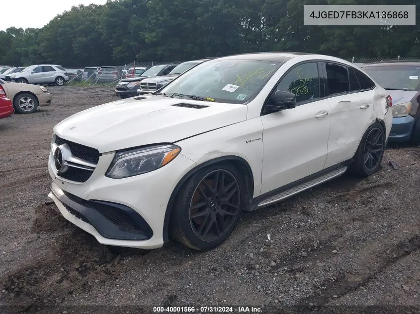 2019 Mercedes-Benz Amg Gle 63 Coupe S 4Matic VIN: 4JGED7FB3KA136868 Lot: 40001566