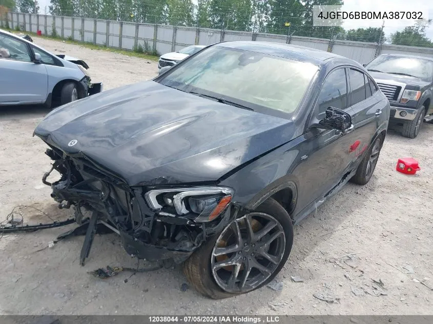 2021 Mercedes-Benz Gle Coupe Amg 53 4Matic VIN: 4JGFD6BB0MA387032 Lot: 12038044