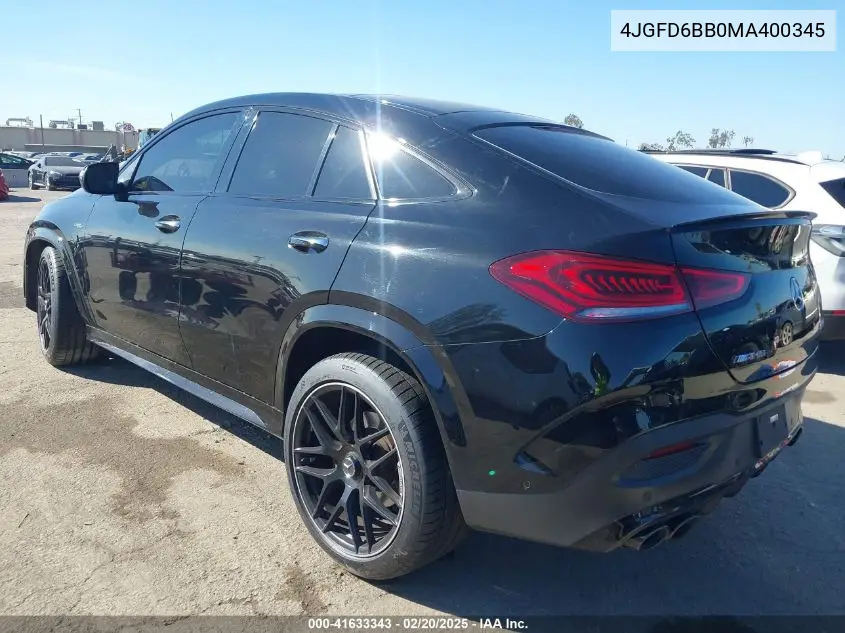 2021 Mercedes-Benz Amg Gle 53 Coupe 4Matic VIN: 4JGFD6BB0MA400345 Lot: 41633343