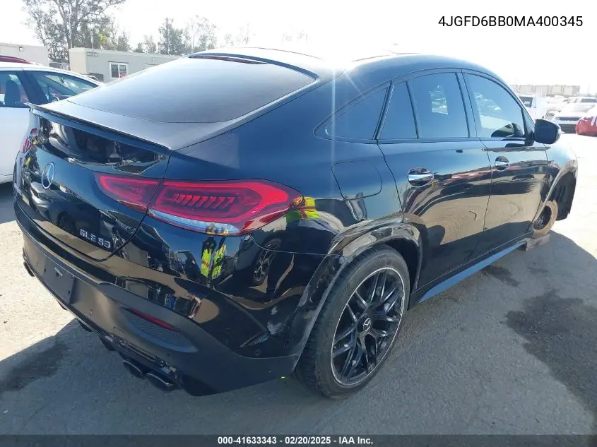 2021 Mercedes-Benz Amg Gle 53 Coupe 4Matic VIN: 4JGFD6BB0MA400345 Lot: 41633343