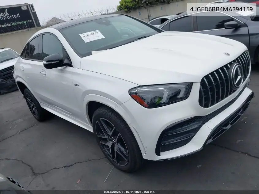 2021 Mercedes-Benz Gle Coupe Amg 53 4Matic VIN: 4JGFD6BB4MA394159 Lot: 42692279