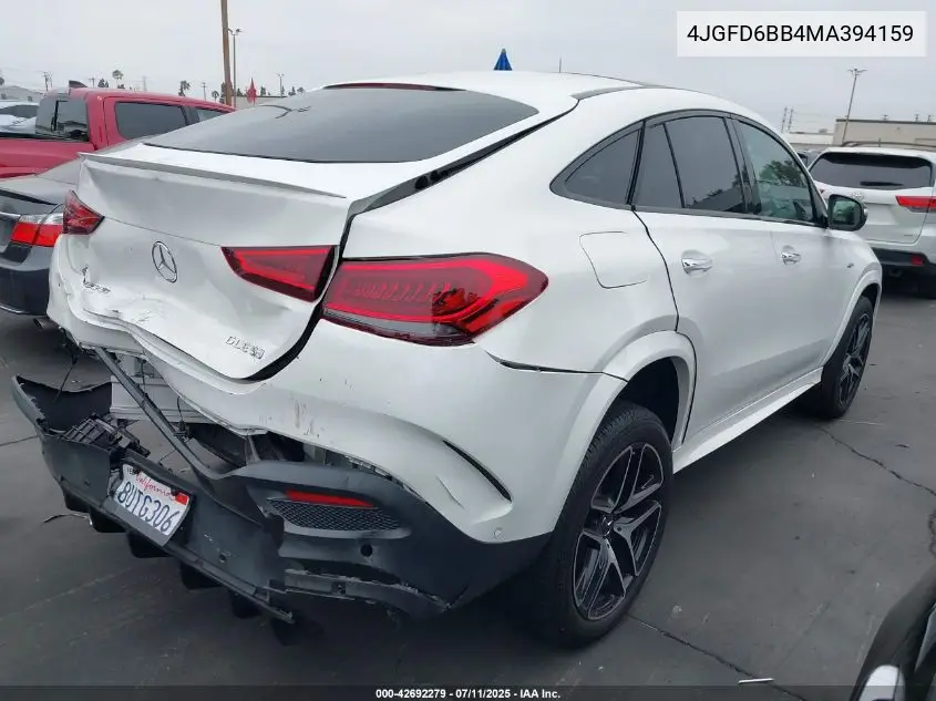 2021 Mercedes-Benz Gle Coupe Amg 53 4Matic VIN: 4JGFD6BB4MA394159 Lot: 42692279