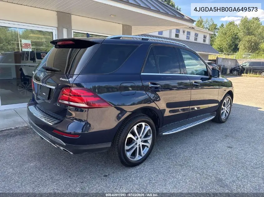2016 Mercedes-Benz Gle 350 4Matic VIN: 4JGDA5HB0GA649573 Lot: 42817293
