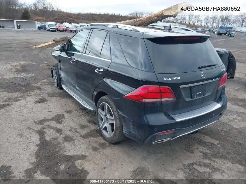 2017 Mercedes-Benz Gle 400 4Matic VIN: 4JGDA5GB7HA880652 Lot: 41785173