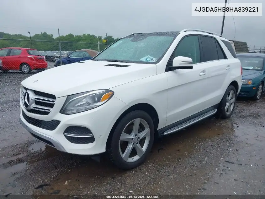 2017 Mercedes-Benz Gle 350 4Matic VIN: 4JGDA5HB8HA839221 Lot: 42232560