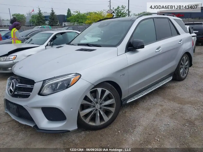 2018 Mercedes-Benz Gle 43 Amg VIN: 4JGDA6EB1JB143407 Lot: 12331264