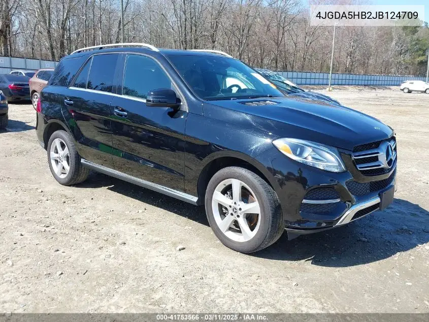 2018 Mercedes-Benz Gle 350 4Matic VIN: 4JGDA5HB2JB124709 Lot: 41753566