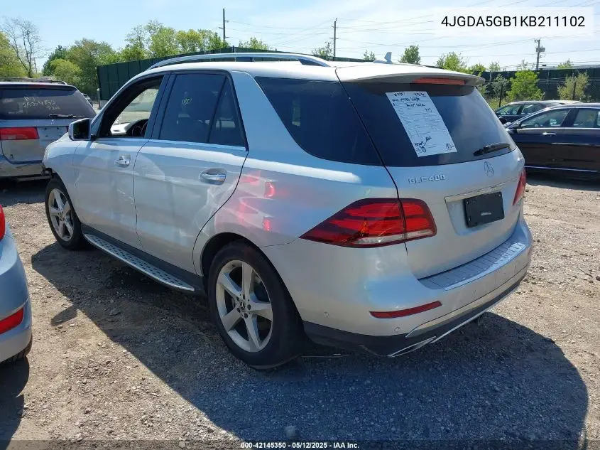 2019 Mercedes-Benz Gle 400 4Matic VIN: 4JGDA5GB1KB211102 Lot: 42145350