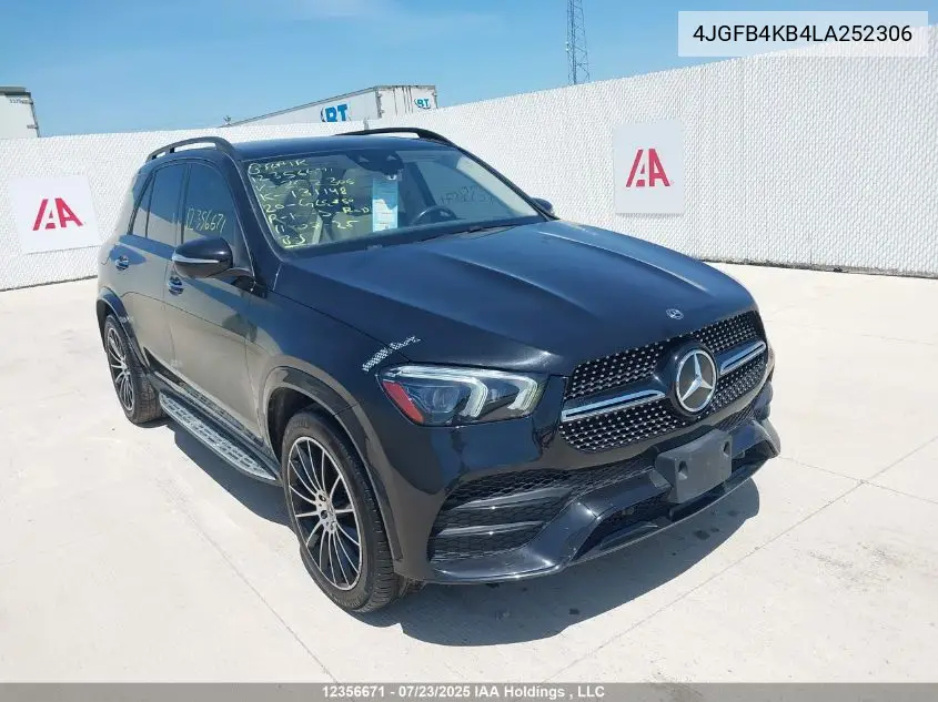 2020 Mercedes-Benz Gle 350 4Matic VIN: 4JGFB4KB4LA252306 Lot: 12356671