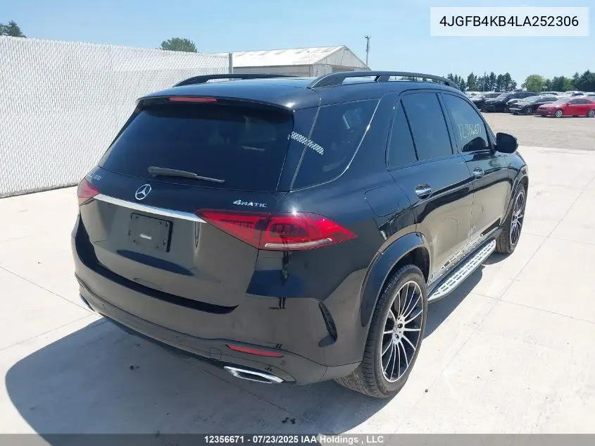 2020 Mercedes-Benz Gle 350 4Matic VIN: 4JGFB4KB4LA252306 Lot: 12356671