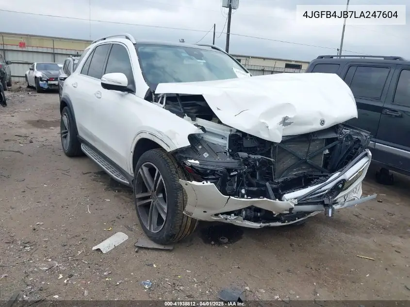 2020 Mercedes-Benz Gle 350 VIN: 4JGFB4JB7LA247604 Lot: 41938812